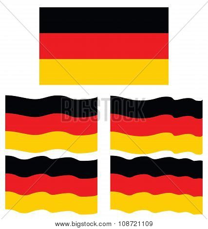 Flat And Waving Flag Of Germany