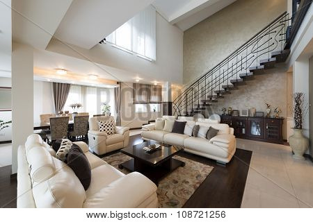 Luxury Multilevel Living Room Interior