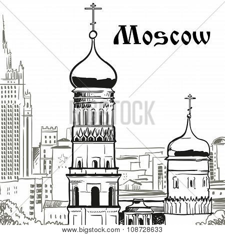 Vector Illustration Of Moscow.