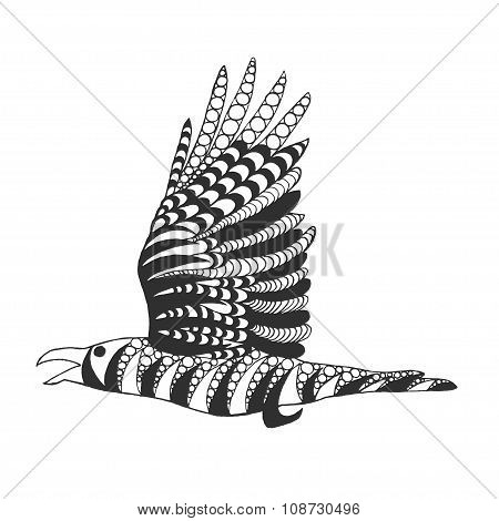 Zentangle stylized raven
