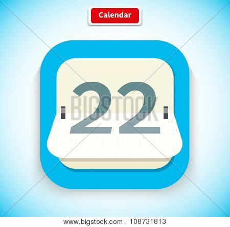 Calendar App Icon Flat Style Design