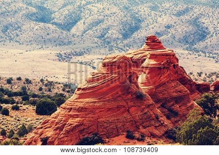 Sandstone formations in Utah, USA. Yant flats