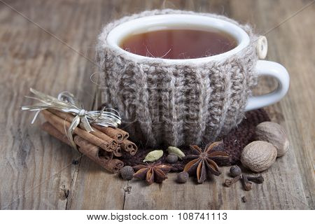A Cup Of Hot Spiced Tea   And Spices  .