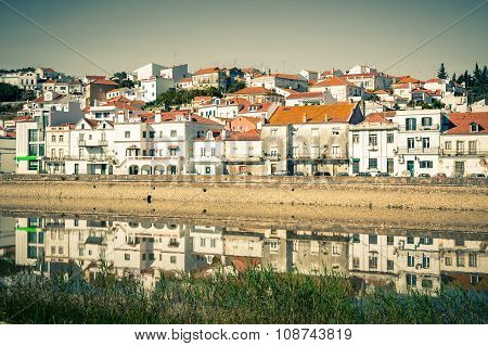 View Of City Alcacer Do Sal Near The River Sado In Portugal