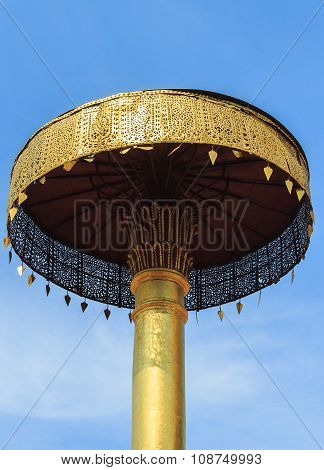 Golden Tiered Umbrella