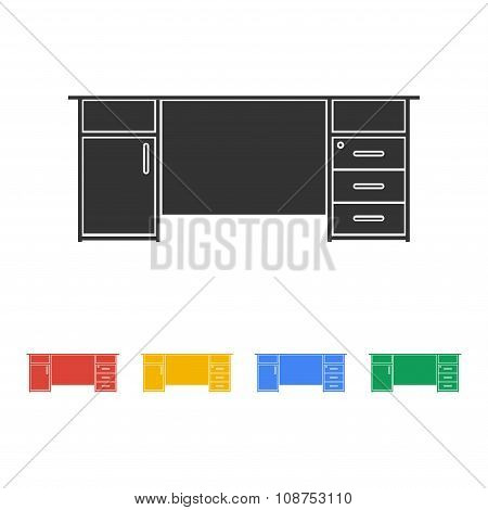 Table Icon. Flat Design Style.