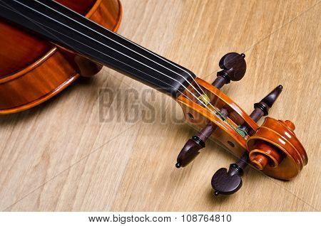 wooden violin head