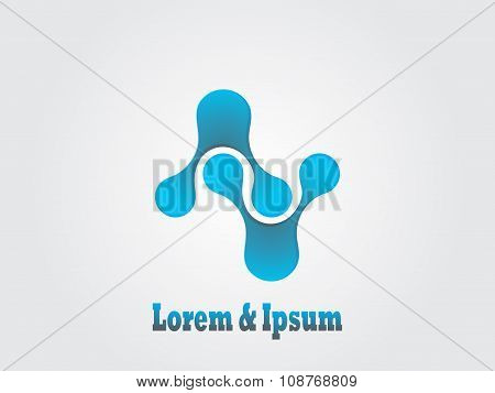 Blue Abstract Logo Geometric Elements Infinity