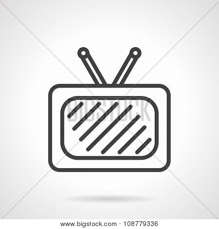 TV black simple line vector icon
