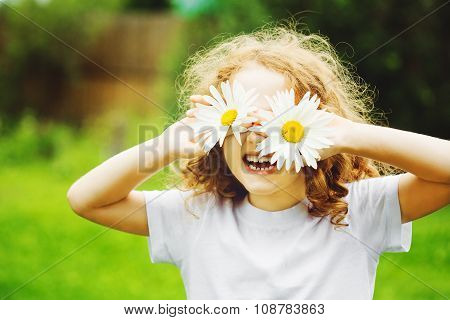 Laughing Girl With Daisy In Her Eyes.