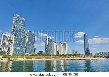 Songdo, Korea - September 07, 2015: Songdo International Business District
