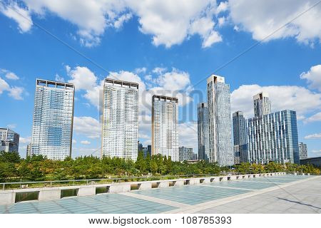Songdo, Korea - September 07, 2015: Songdo International Business District