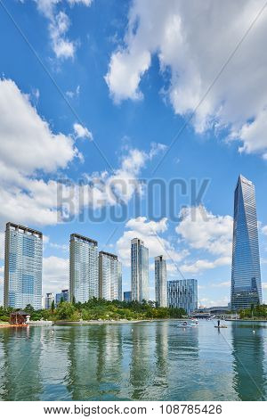 Songdo, Korea - September 07, 2015: Songdo International Business District