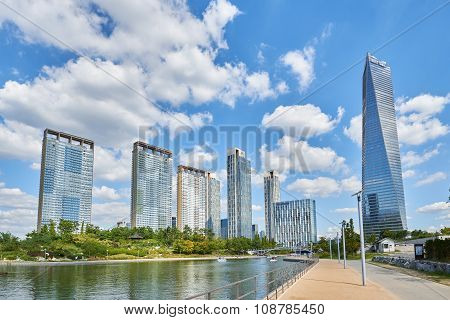 Songdo, Korea - September 07, 2015: Songdo International Business District