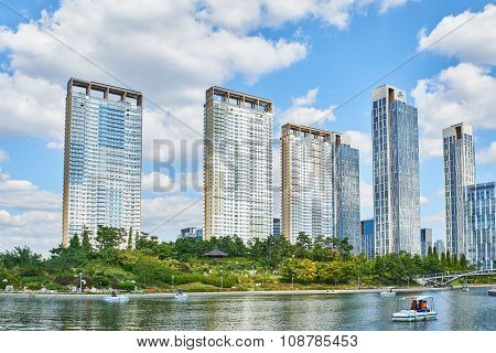 Songdo, Korea - September 07, 2015: Songdo International Business District