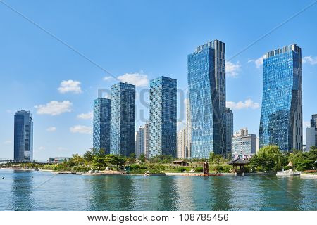 Songdo, Korea - September 07, 2015: Songdo International Business District