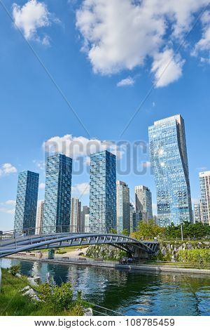 Songdo, Korea - September 07, 2015: Songdo International Business District