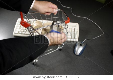 Bloqueo de la carretilla de las compras
