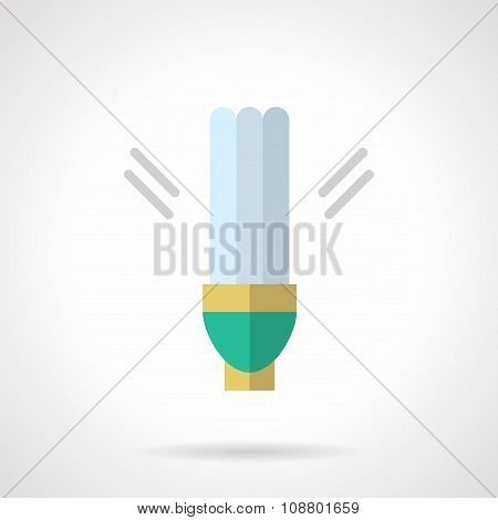 Power save lamp flat vector icon