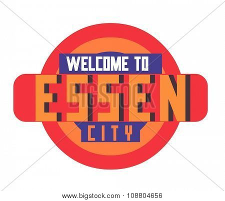 Essen in germany is Beautiful city to visit on holiday, vector cartoon illustration