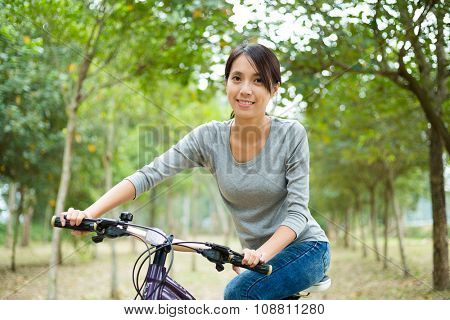 Happt woman enjoy cycling