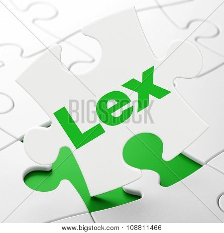 Law concept: Lex on puzzle background