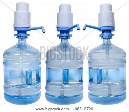 Set Of Drinking Water Bottles With Pump Dispensers