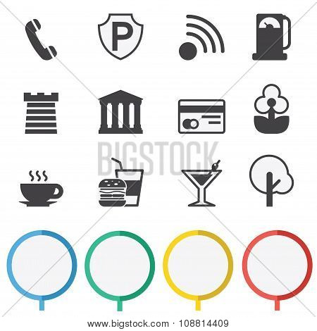 Map icons set