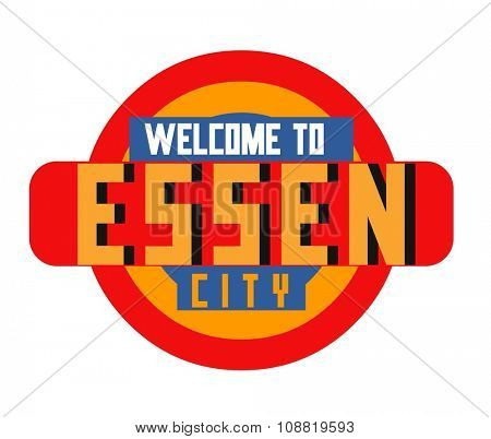 Essen in germany is Beautiful city to visit on holiday, vector cartoon illustration