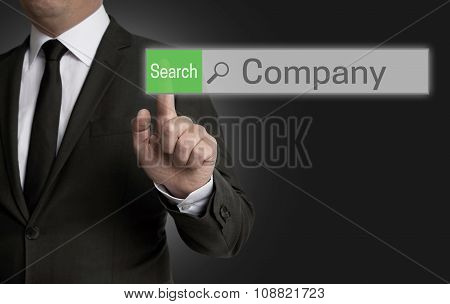 Company Browser Is Operated By Businessman Concept
