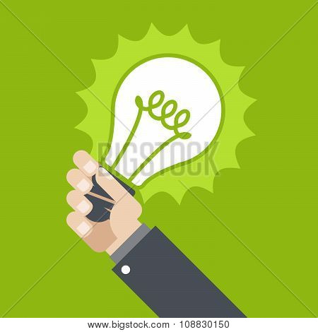 Innovation - shining lamp in hand