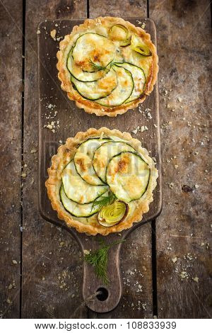 Tart With Zuccini, Leek And Cheese