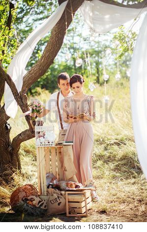 Bride and groom on their wedding day