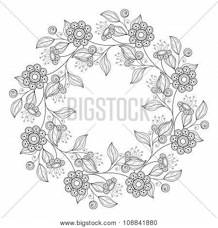 Vector Monochrome Floral Background