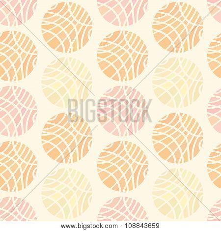 Striped Spheres of Different Pastel Colors on Light Yellow Background