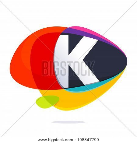 K Letter With Ellipses Intersection Logo.