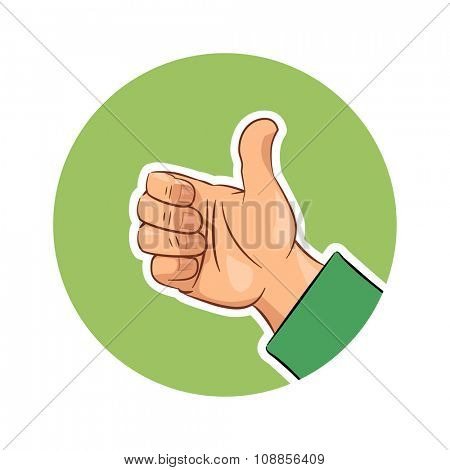 Hand gesture ok. vector illustration. Isolated on white background. Transparent objects used for lights and shadows drawing.