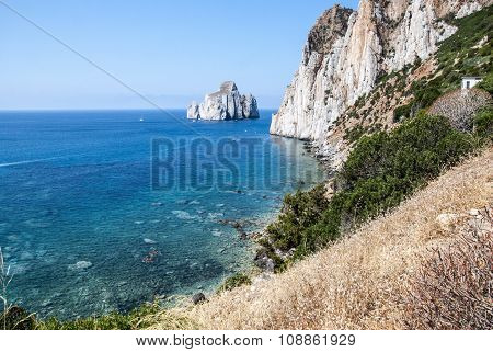Pan Di Zucchero Rocks In The Sea And Masua's Sea Stack (nedida), Sardinia. Daily