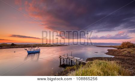 Fishing Boat River Mouth