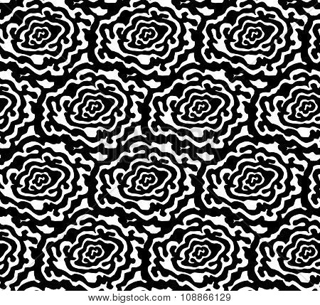 Abstract linear geometric seamless black and white pattern. Vector background fabric, illustrations,
