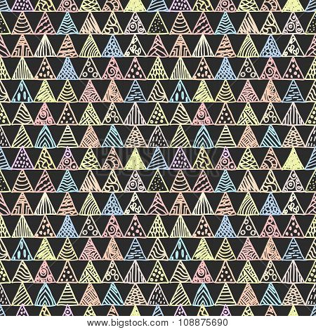 Abstract pattern of colored triangles