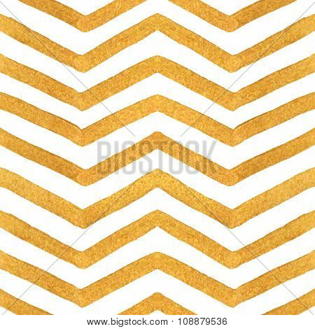 Gold Textured Seamless Zigzag Pattern.