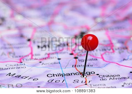 Chilpancingo pinned on a map of Mexico