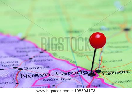 Nuevo Laredo pinned on a map of Mexico