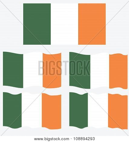 Flat And Waving Flag Of Ireland