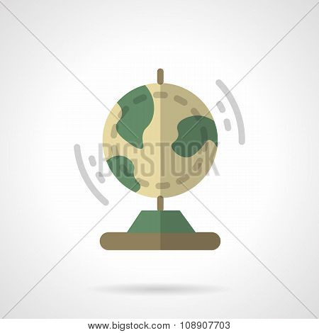 Earth model flat color vector icon