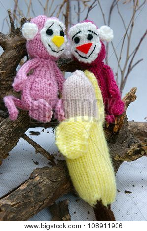 Year Of Monkey, Knitted Toy, Symbol, Handmade