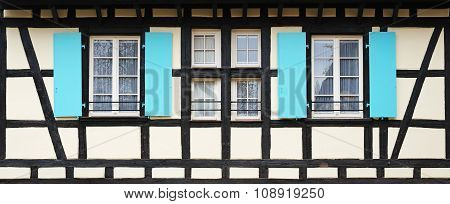 The Front Side Of The  Fachwerk House, Strasbourg, France