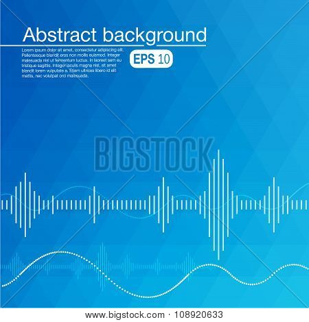 Abstract background with sound waves and curves.