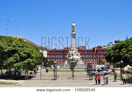 The Monument Of Christopher Columbus In Buenos Aires